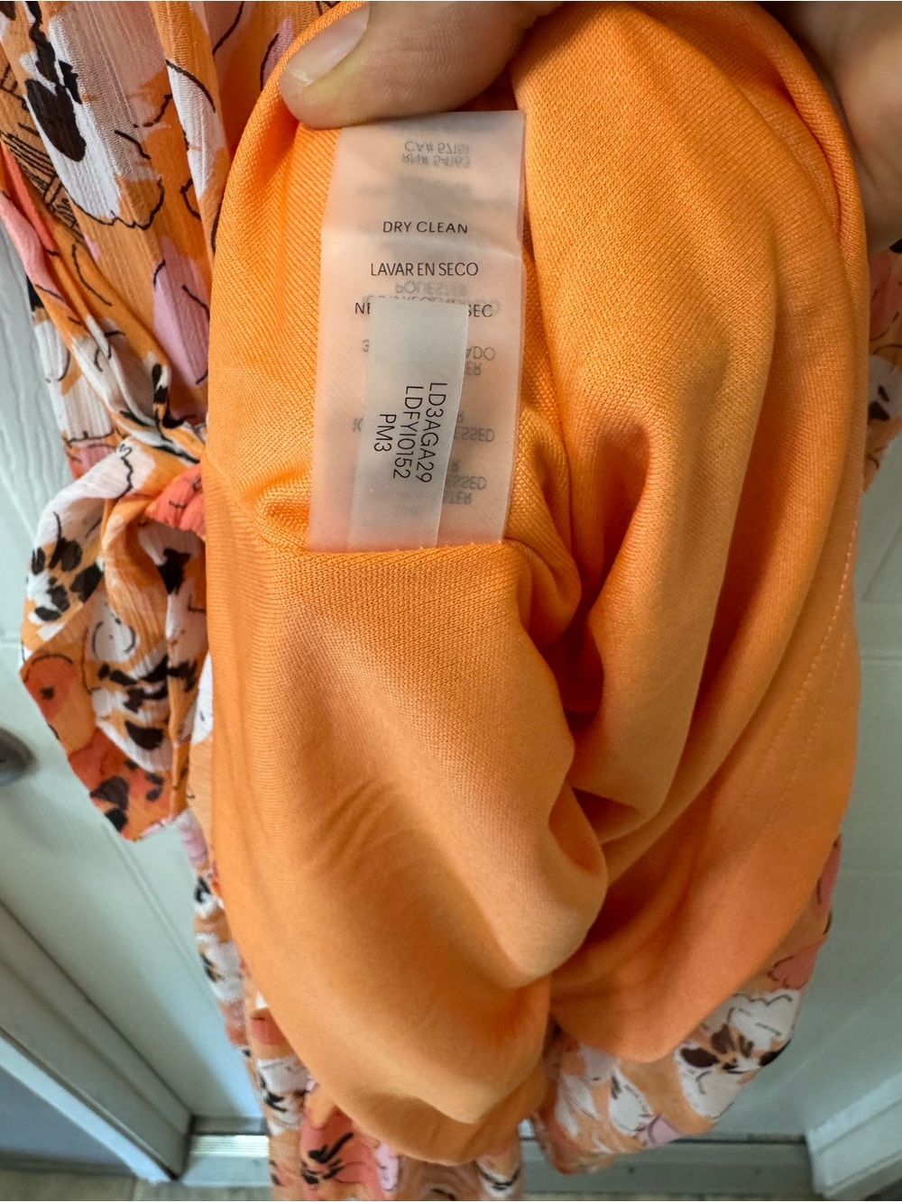 Karl Lagerfeld Orange Floral Midi Maxi Dress with Puff Sleeves - Picture 4 of 8